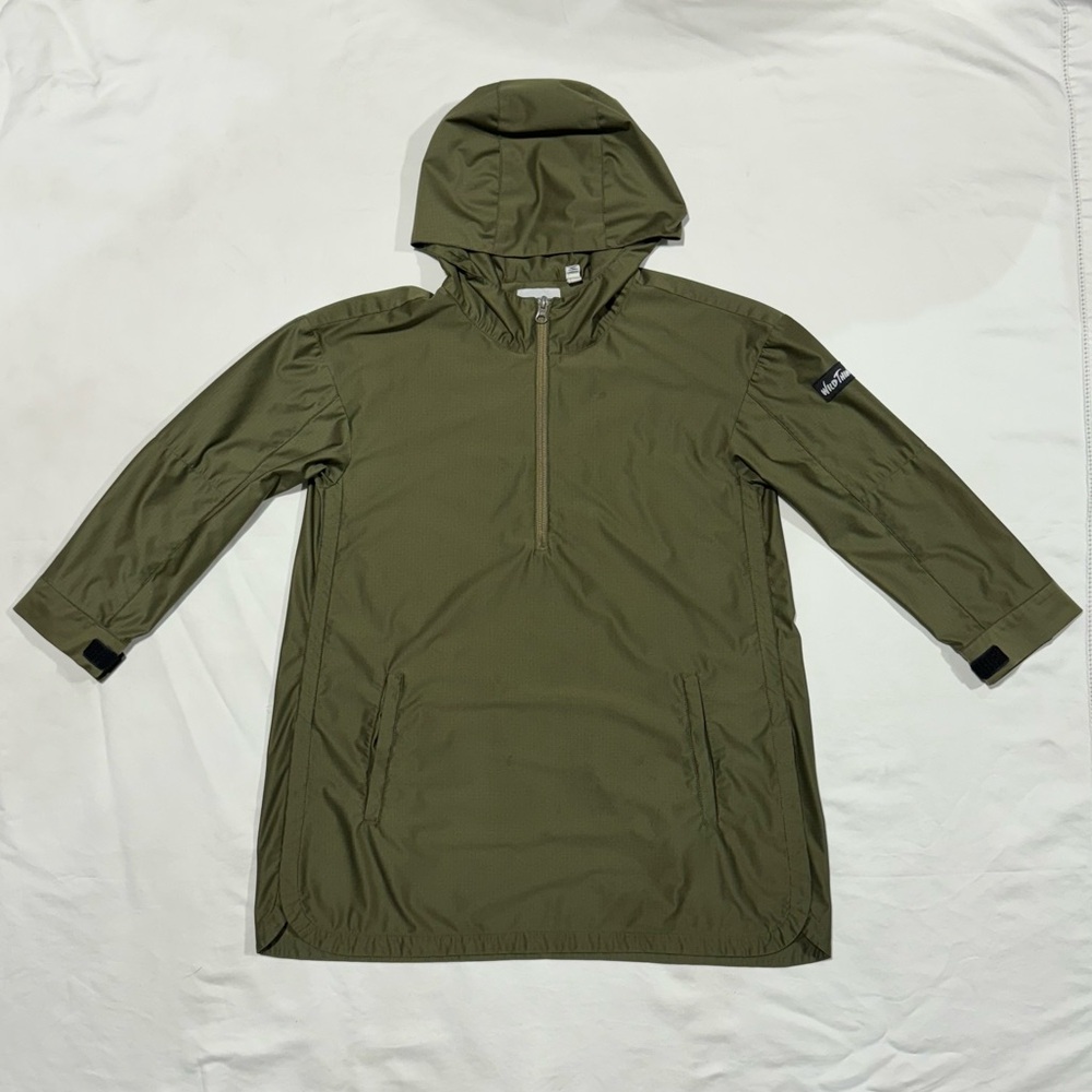 WILD THINGS Women’s 1/4 Zip Waterproof Windbreaker / Poncho Size Large Green